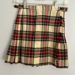 Talbots Red and Cream Plaid wool Mini Skirt kilt